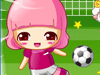 可爱女孩踢足球